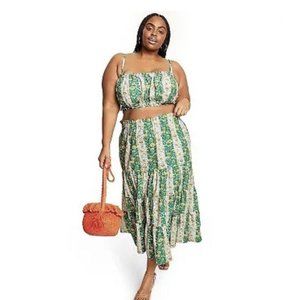 NWT RHODE x Target 2-Piece Set Outfit Whimsical Floral Crop Top and Midi Skirt
